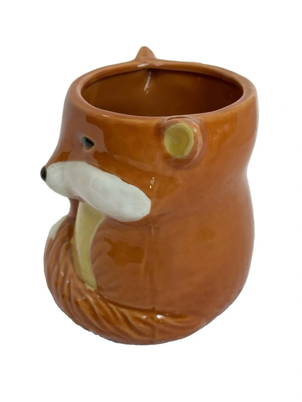 Cracker Barrel 3D Fox Cup Mother & Cub 14oz Coffee Mug Autumn Figural Retired